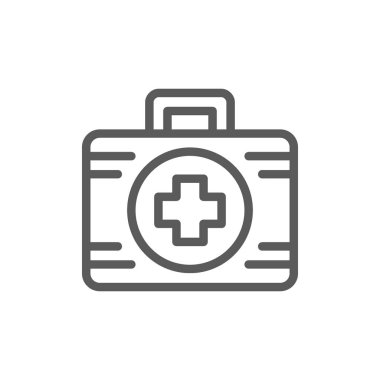 İlk yardım kiti tıp satırı simgesi.