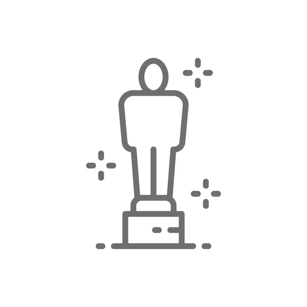 Academy award, oscar, prize, trophy line icon. — Stock Vector