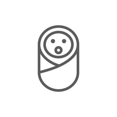 Bebek bezli ile meme satırı simgesi.