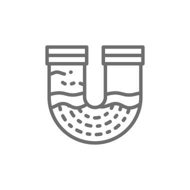 Kirlenme su boru, çamur içinde bloke drenaj satırı simgesi.