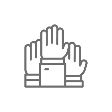 Eller yukarı kaldırdı, oylama, seçim, gönüllü satırı simgesi.