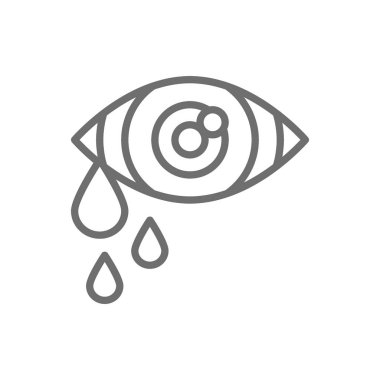 Gözyaşları içinde göz, ağlamak, Anti satırı simgesi.