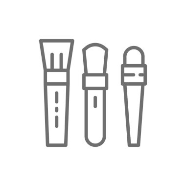 Vakfı ve gözleri satırı simgesi için makyaj fırça seti.