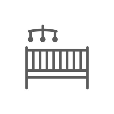 Çocuk yatak ile sallandı satırı simgesi.