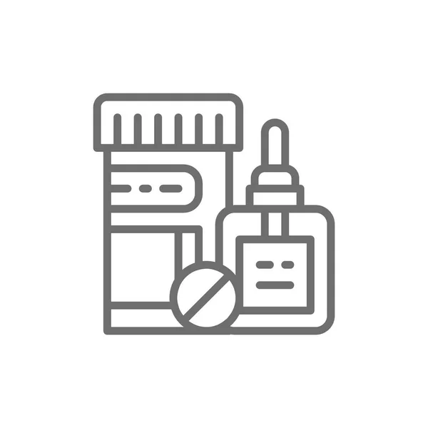 Medikamentenflasche und Tabletten, medizinische Tropfen. — Stockvektor