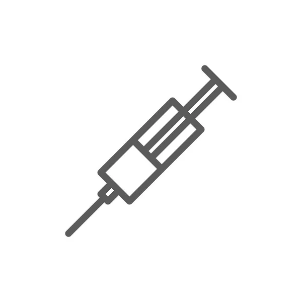 Medicine syringe with needle line icon. — Stock Vector