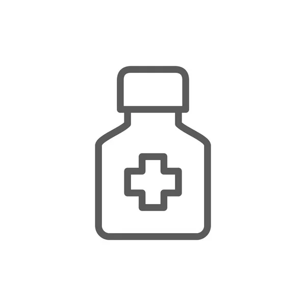 Bottle of medicine line icon. — Stock Vector