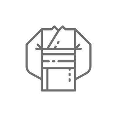 Kimono, geleneksel Japon kıyafetli simgesi satır..