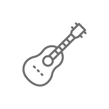 Akustik gitar, dize müzik aleti satırı simgesi.