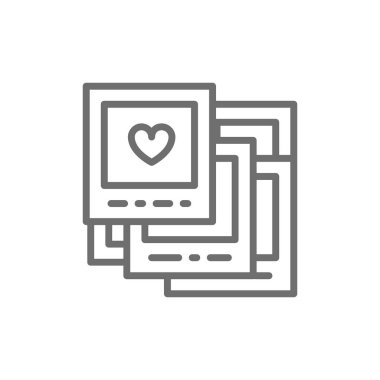 Fotoğraf düğün, polaroids satır simgesi.