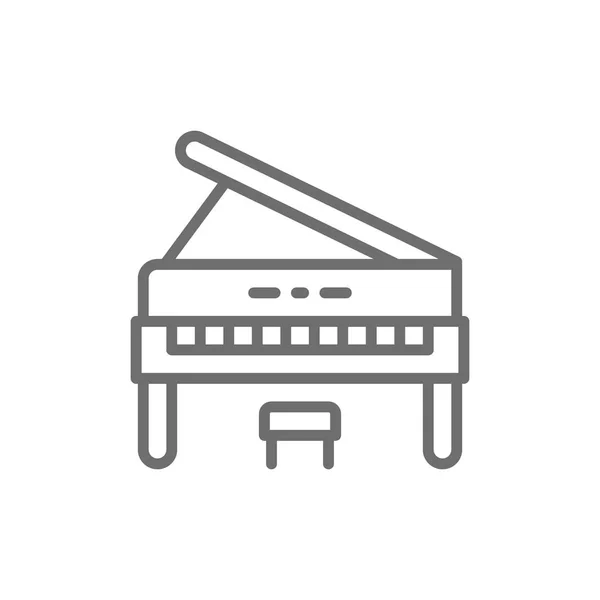 Upright piano, music instrument line icon. — Stock Vector