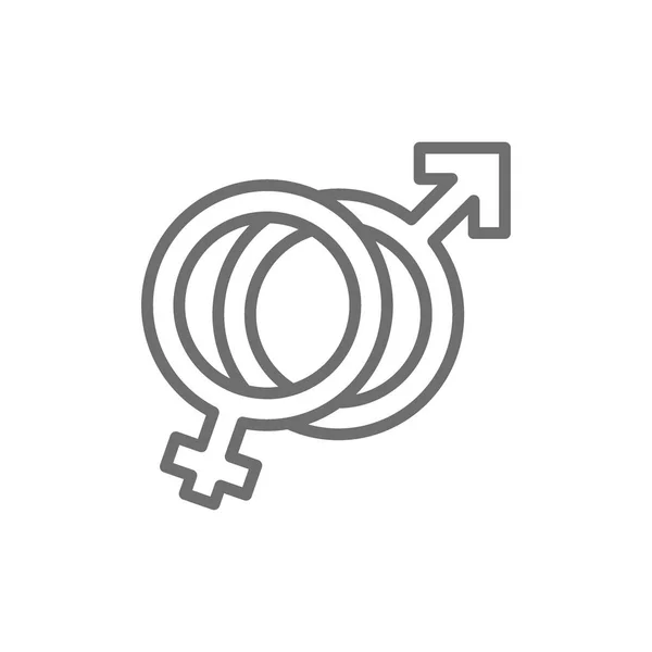 女性和男性符号, 男人和女人标志, 性别线图标. — 图库矢量图片