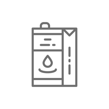 Kağıt kutusu için süt, meyve suyu paketi satırı simgesi.