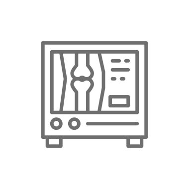 X-ışını, tıbbi muayene satırı simgesi.