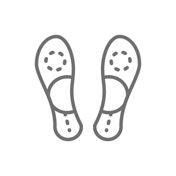 Ortopedické vložky, ikona čáry plochá noha. — Stockový vektor