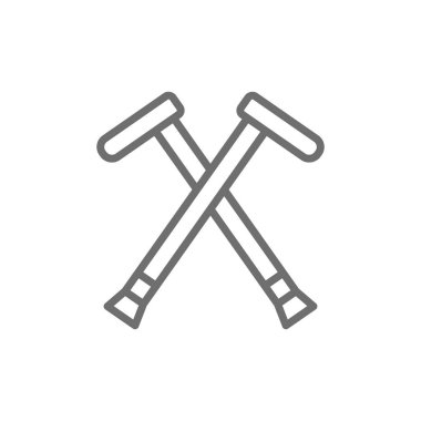 Koltuk değneği, baston, koltuk değneği satırı simgesi.