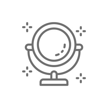 Yuvarlak makyaj aynası satırı simgesi.