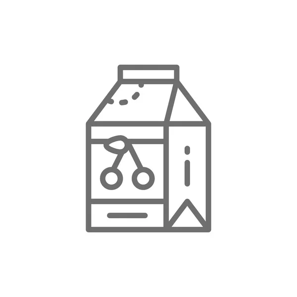 Beber yogur en un icono de línea de caja de papel . — Vector de stock