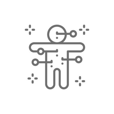 Vudu bebeği ile iğne satırı simgesi.