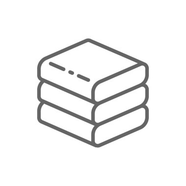 Yığılmış beyaz havlu simgesi satır.