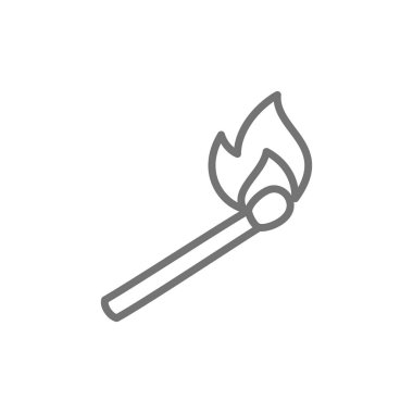 Yanan maç sopa satırı simgesi.