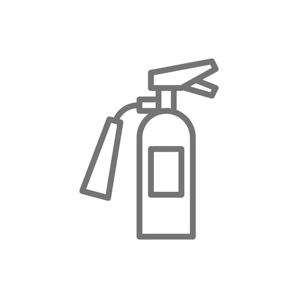 Fire extinguisher, firefighter equipment line icon.