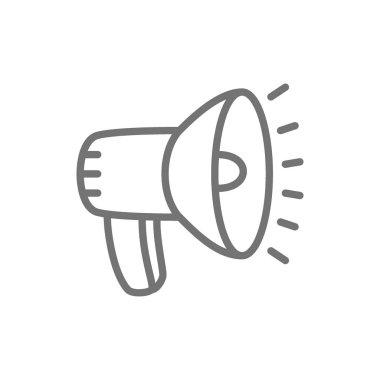 Hoparlör, megafon satırı simgesi.