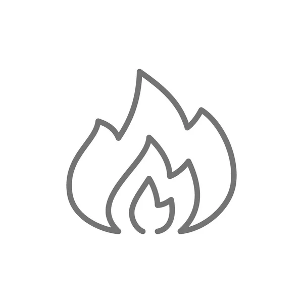 Vlammen, vuur lijn pictogram. — Stockvector