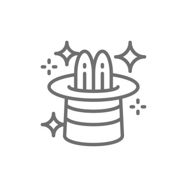 Tavşan sihirli silindir şapkalı, sirk satırı simgesi.