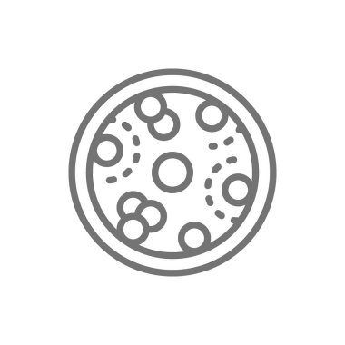 Lösemi, kanser virüsü olan kan hücreleri, Onkoloji hattı simgesi.