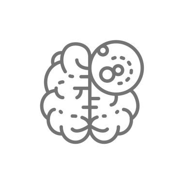 Beyin kanseri, malign tümör, Onkoloji hattı simgesi.