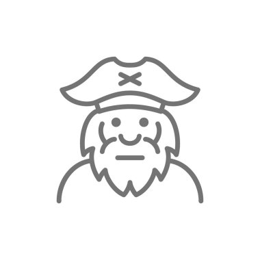 Kaptan, denizci, korsan, yaşlı adam hattı simgesi.