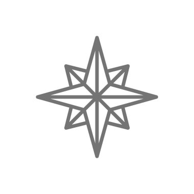 Rüzgar gül, pusula, navigasyon hattı simgesi.