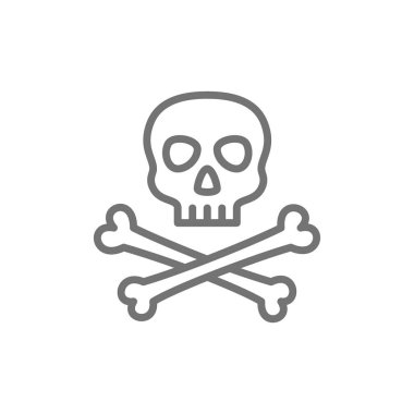 Kırık kemikler çizgi simgesi ile korsan kafatası.