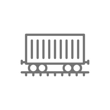 Raylar, kargo arabası, tren hattı simgesi üzerinde yük araba.