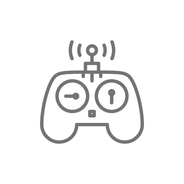 Pannello di controllo per drone, telecomando, icona linea gamepad . — Vettoriale Stock