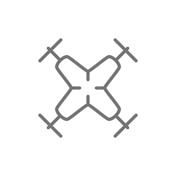 Quadcopter, icono de la línea de drones . — Vector de stock
