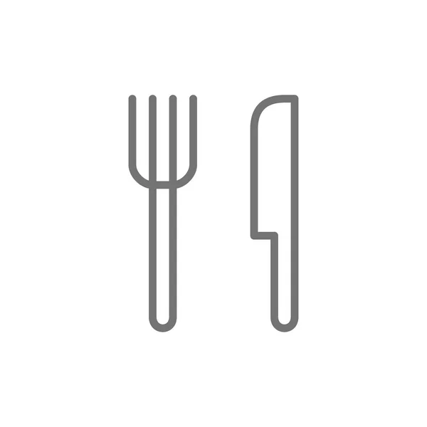 Cutelaria, garfo e faca linha ícone . —  Vetores de Stock