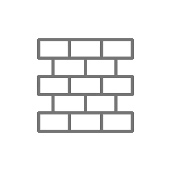 Ziegel, Mauer, Mauerwerk Linie Symbol. — Stockvektor