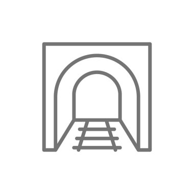 Raylar, demiryolu yolu, metro hattı simgesi ile Demiryolu Tüneli.