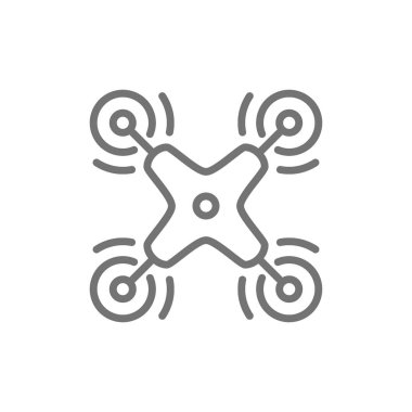 Uzaktan hava drone, hava araç hattı simgesi.