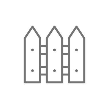 Ahşap çit, duvar, bariyer hattı simgesi.