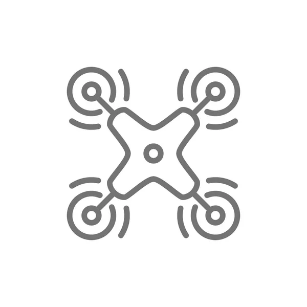 Drone de ar remoto, ícone de linha de veículo aéreo . — Vetor de Stock
