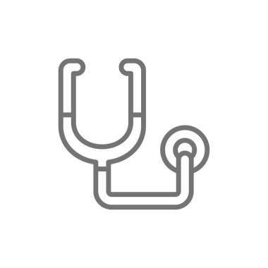 Stetoskop, tıbbi ekipman hattı simgesi.