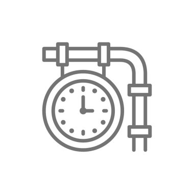 Tren İstasyonu saati, demiryolu platformu zaman çizgisi simgesi.