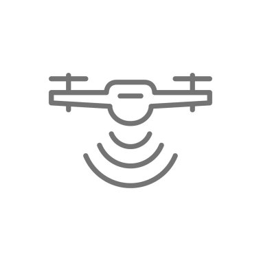 Radyo dalgalı İHA, kablosuz, radar algılama sistemi, dağıtım hizmeti simgesi.