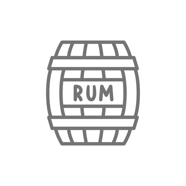 Barril de rum, álcool, recipiente de bebida, ícone de linha de barril de madeira . —  Vetores de Stock