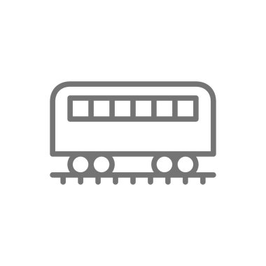 Ray üzerinde koç, tren arabası, metro hattı simgesi.