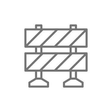 Demiryolu bariyeri, yol bloğu hattı simgesi.