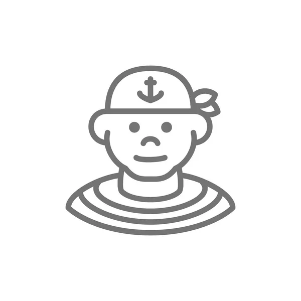Maître d'équipage, marin, icône de la ligne pirate . — Image vectorielle